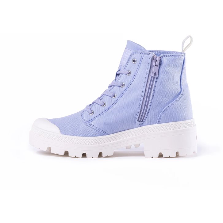 Palladium Pallabase Twill Women's Boots Lavender | UK Q250-XDQ